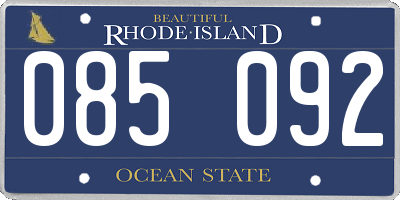 RI license plate 085092