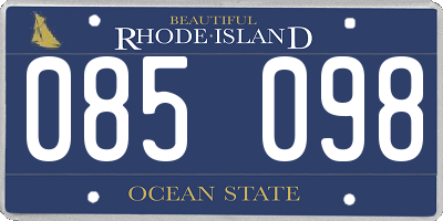 RI license plate 085098