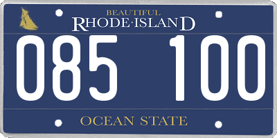 RI license plate 085100