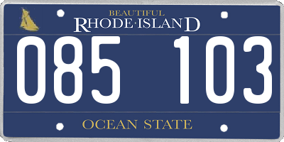 RI license plate 085103