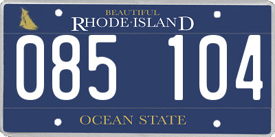 RI license plate 085104