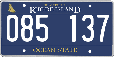 RI license plate 085137