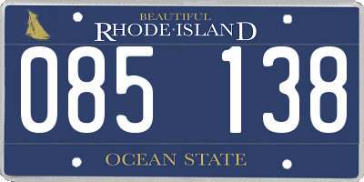 RI license plate 085138
