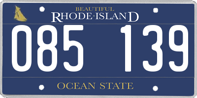 RI license plate 085139