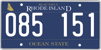 RI license plate 085151