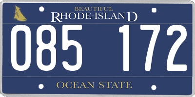 RI license plate 085172