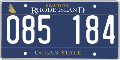 RI license plate 085184