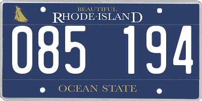 RI license plate 085194