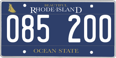 RI license plate 085200