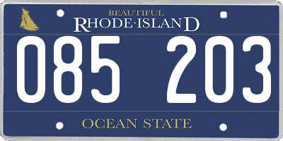 RI license plate 085203