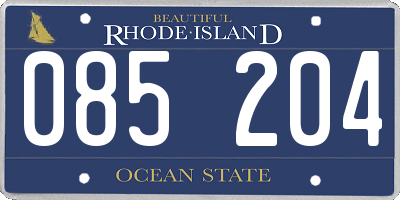 RI license plate 085204