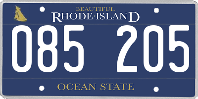 RI license plate 085205