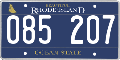 RI license plate 085207