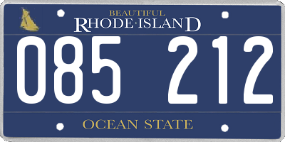 RI license plate 085212