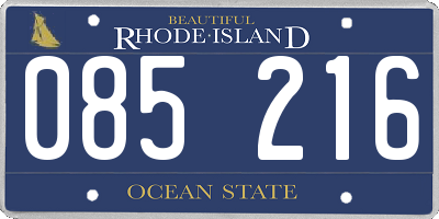 RI license plate 085216