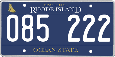 RI license plate 085222