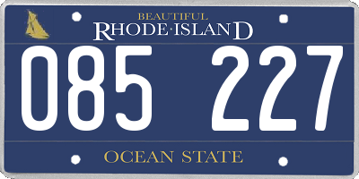 RI license plate 085227