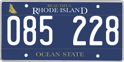 RI license plate 085228
