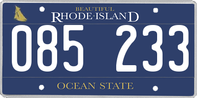 RI license plate 085233