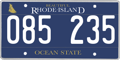 RI license plate 085235
