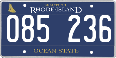 RI license plate 085236