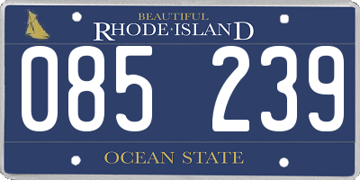 RI license plate 085239