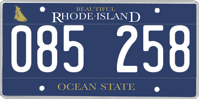 RI license plate 085258