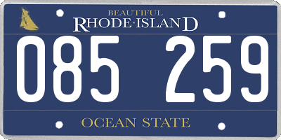 RI license plate 085259