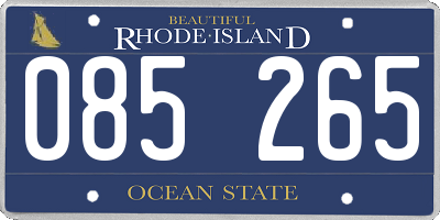 RI license plate 085265