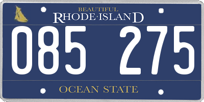 RI license plate 085275