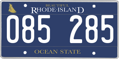RI license plate 085285