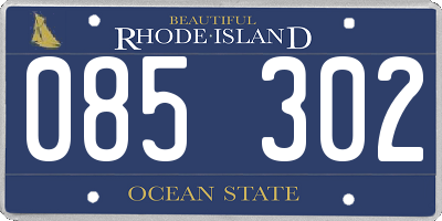 RI license plate 085302
