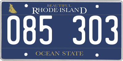 RI license plate 085303