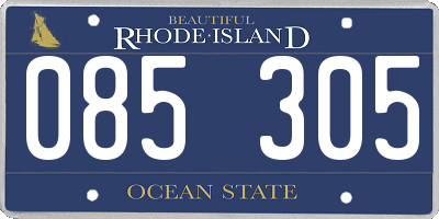RI license plate 085305