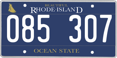 RI license plate 085307