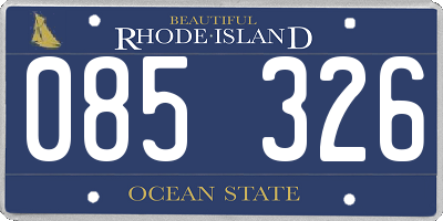 RI license plate 085326