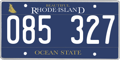 RI license plate 085327