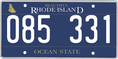 RI license plate 085331