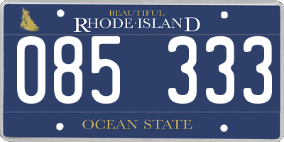 RI license plate 085333