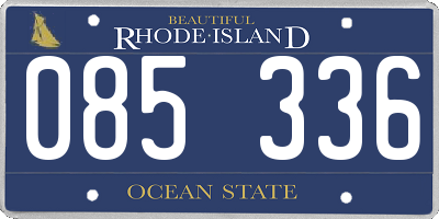 RI license plate 085336