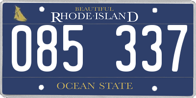 RI license plate 085337