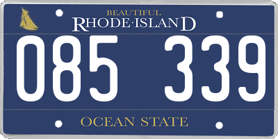 RI license plate 085339