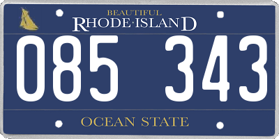 RI license plate 085343