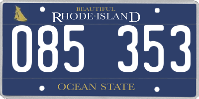 RI license plate 085353