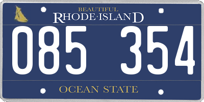 RI license plate 085354