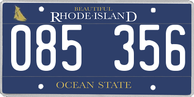 RI license plate 085356
