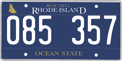 RI license plate 085357