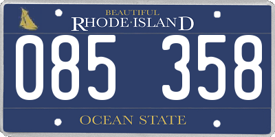 RI license plate 085358