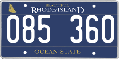 RI license plate 085360