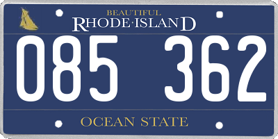 RI license plate 085362